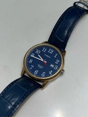 Timex Mens Weekender Blue Dial Watch with Modified Gold-Tone Case